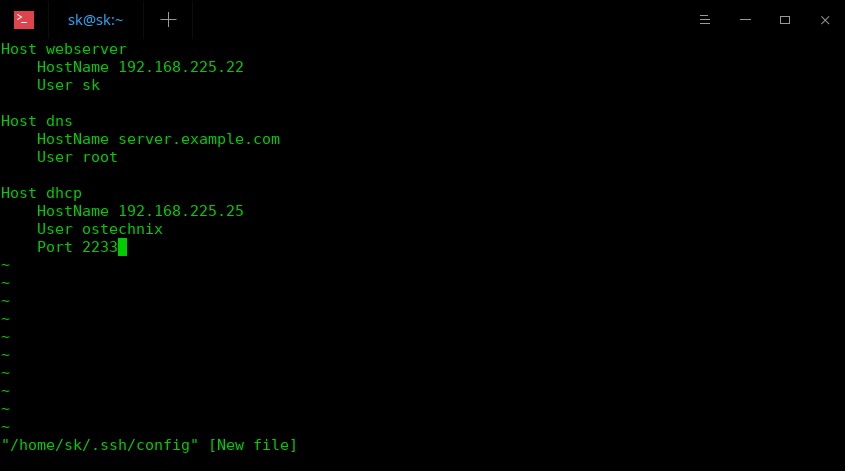 SSH host alias