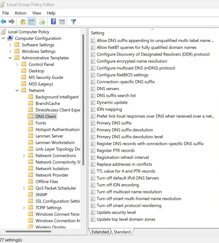 Server administration defaults