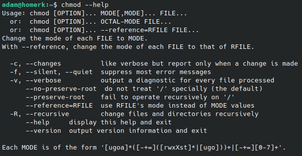 Symbolic chmod command syntax