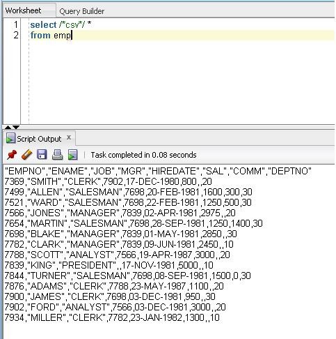 Transformed SQL export