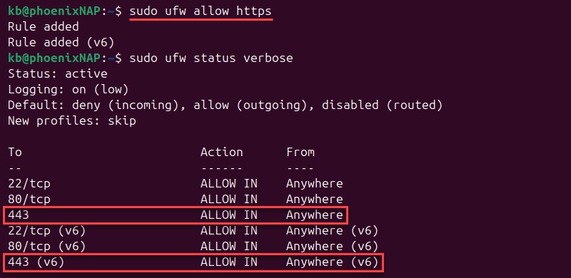 UFW SSH allowance