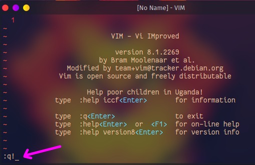 Vim changed text