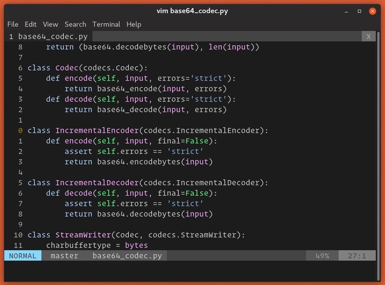 Vim line number commands