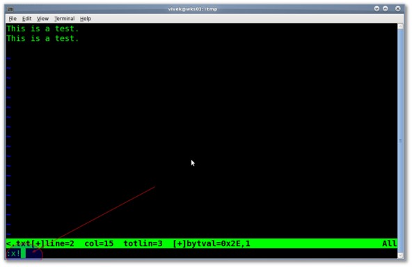 Vim saved changes