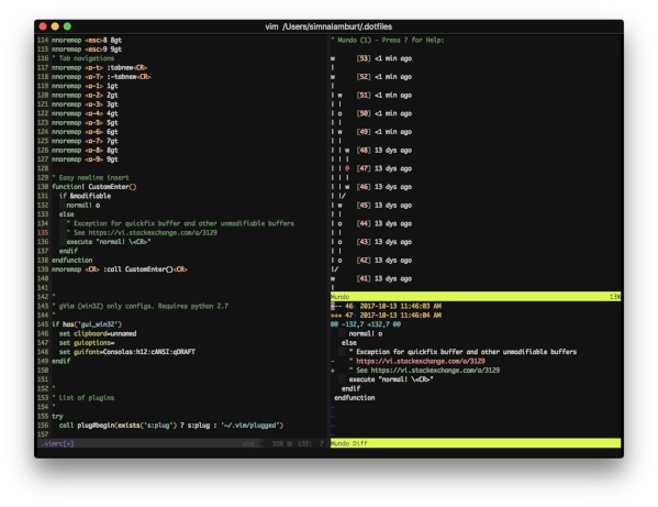 Vim undo blocks