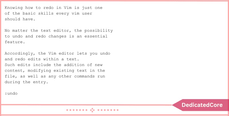 Vim undo commands