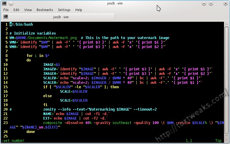 Vim vimrc line number settings