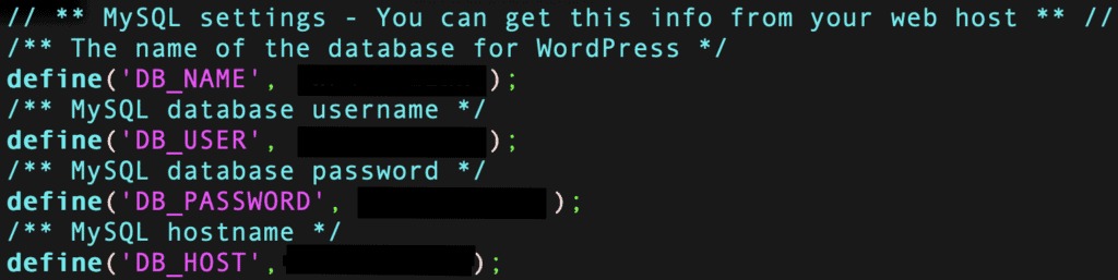 WP CLI database configuration