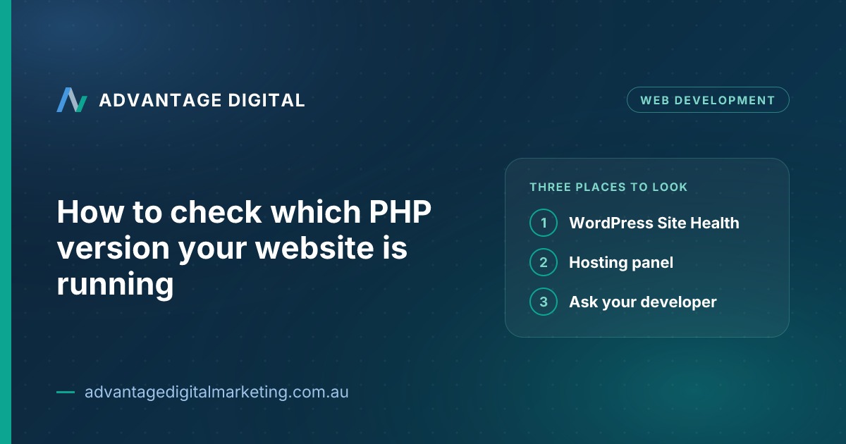 Website PHP version check