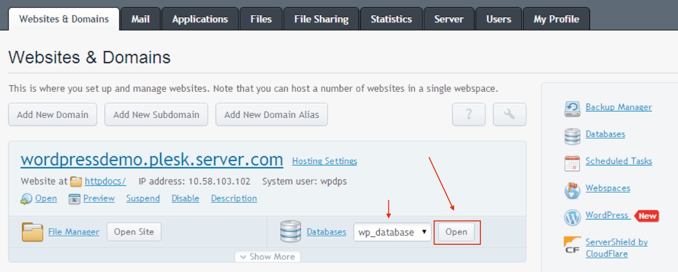 WordPress SQL backup