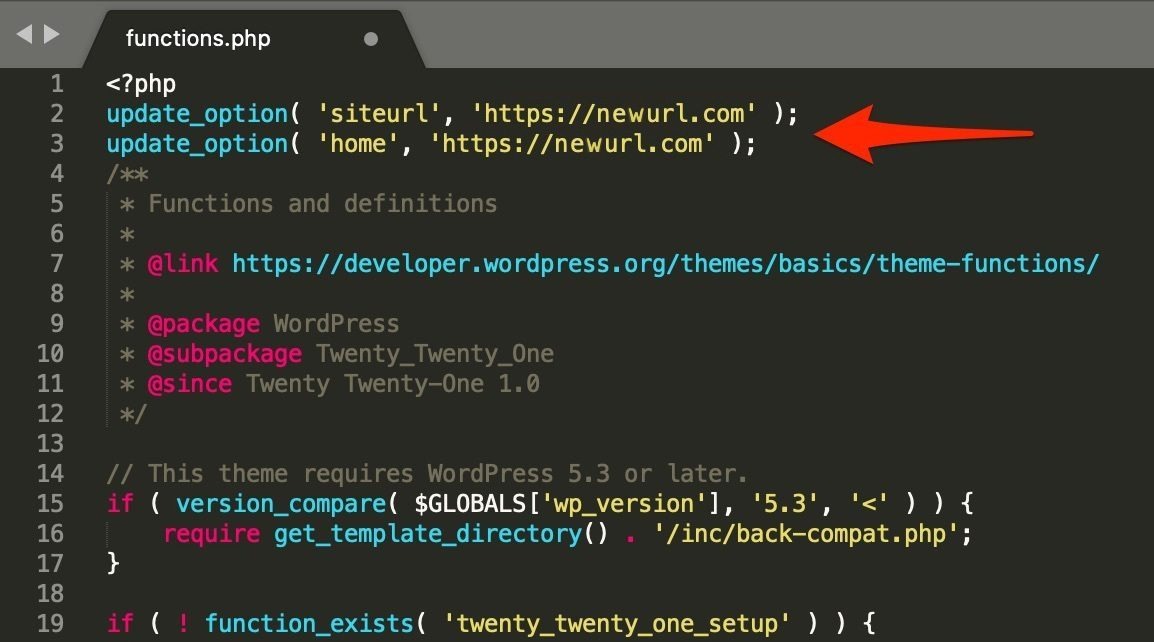 WordPress URL replacement