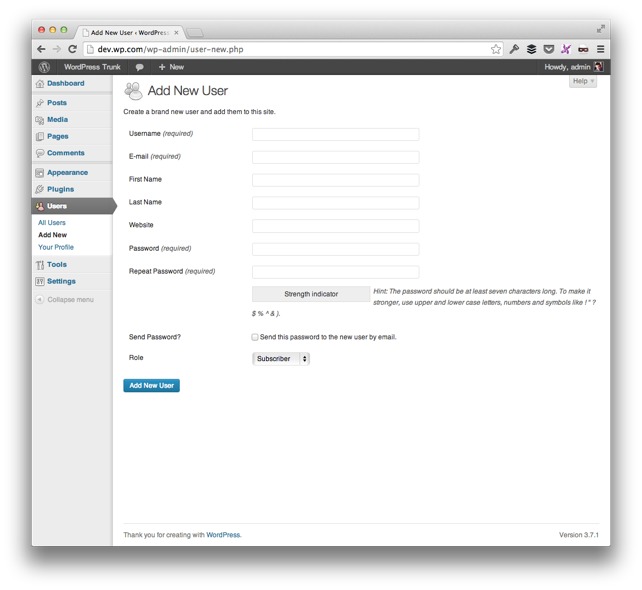 WordPress administrator accounts