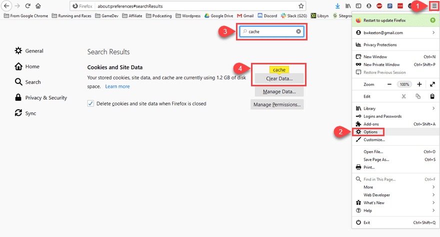 WordPress cache clearing