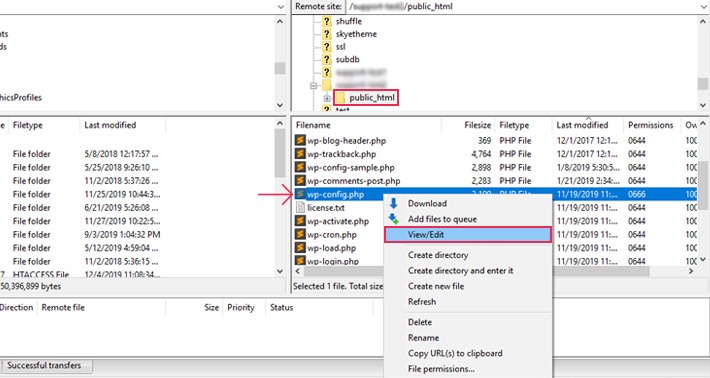 WordPress configuration and access