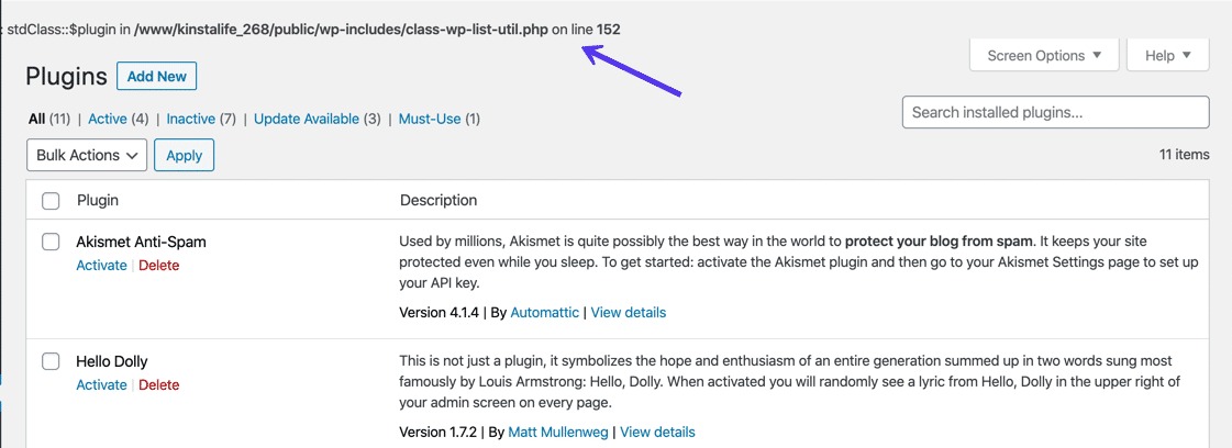 WordPress debug cleanup