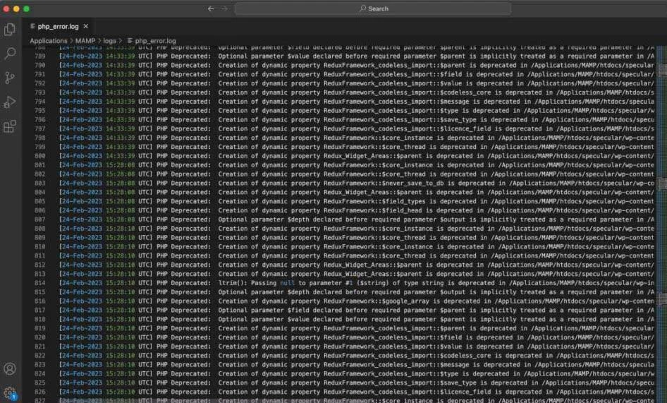 WordPress fatal error logs