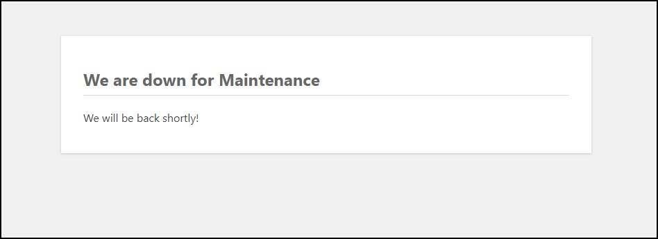 WordPress maintenance response