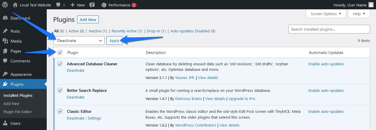 WordPress optimizer troubleshooting