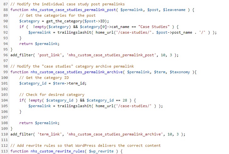 WordPress permalink rewriting