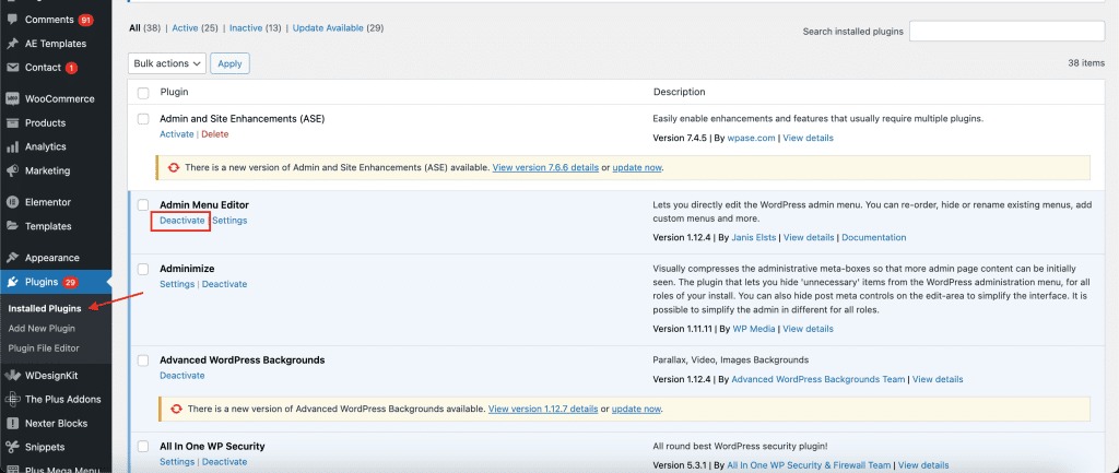 WordPress plugin reactivation