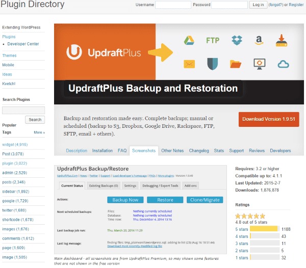 WordPress restoration methods