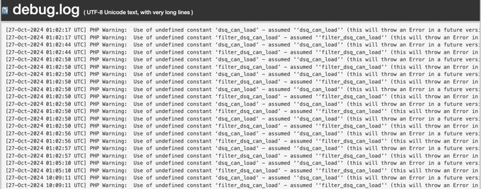 WordPress server logs