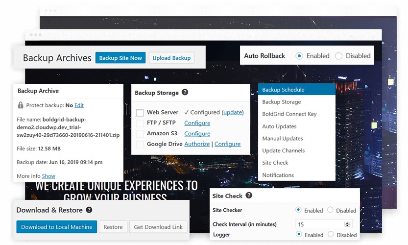 WordPress site backup preparation