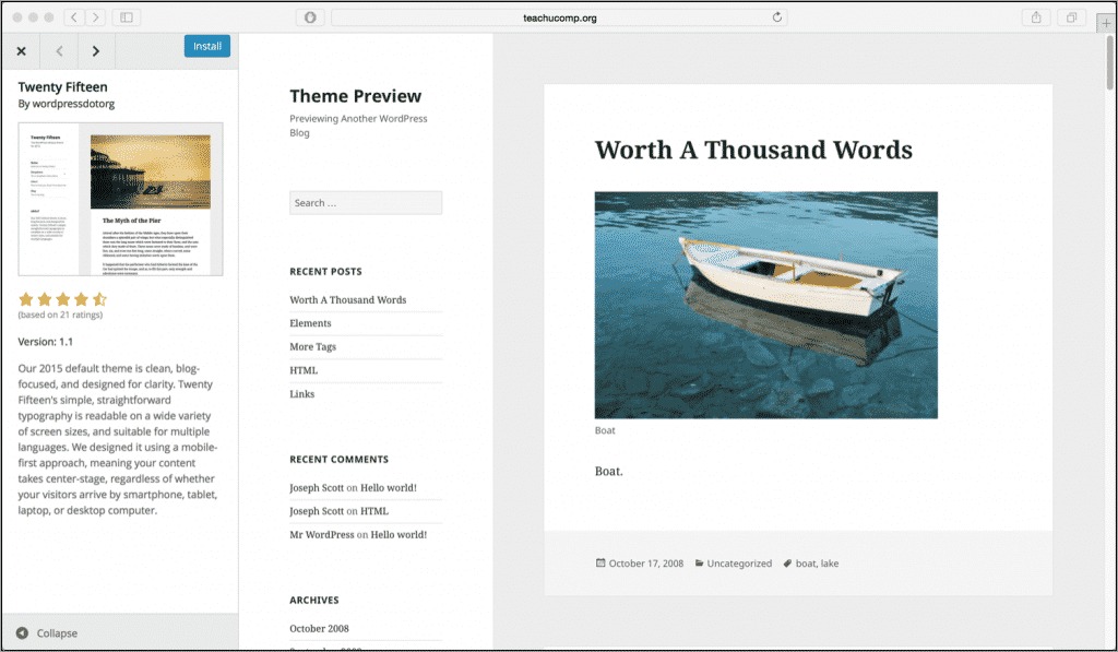 WordPress theme directory