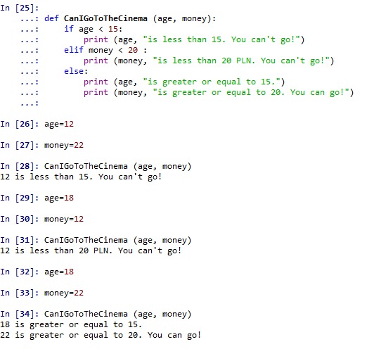 conditional task comparison