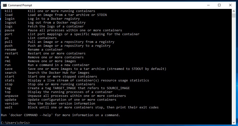 docker workload choices