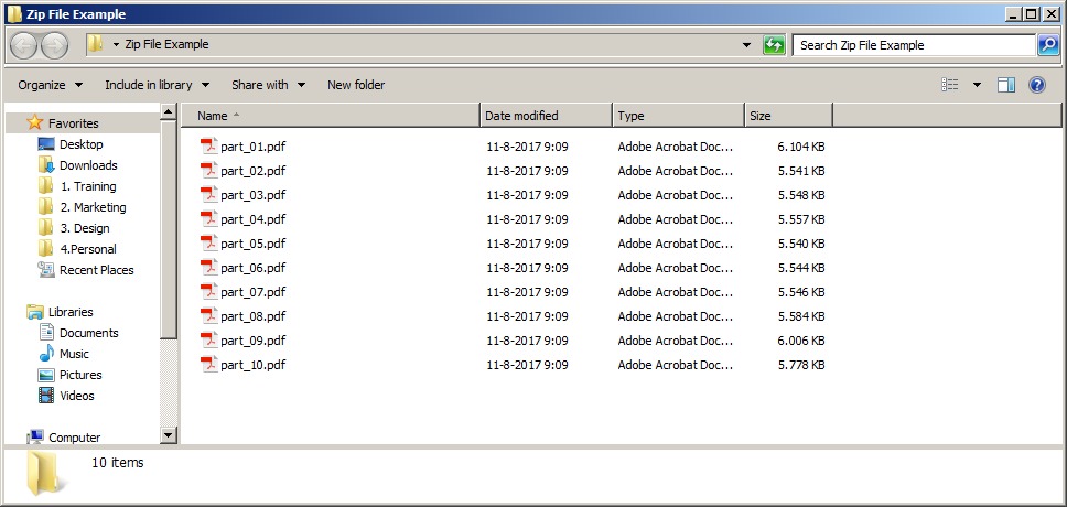extracted folder example