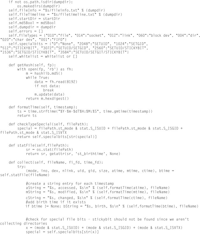 file size timestamps