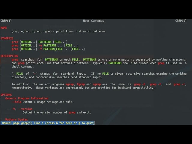 grep matching patterns