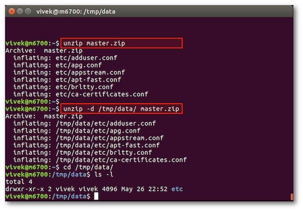 install unzip linux