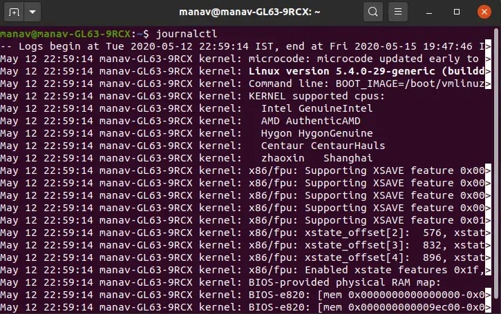 journalctl service logs