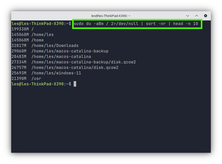 largest linux files
