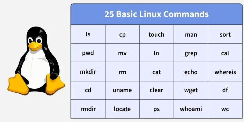 linux command selection