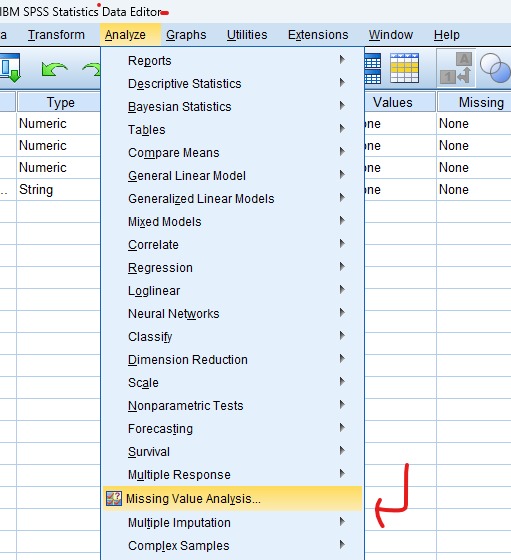 missing variable diagnosis