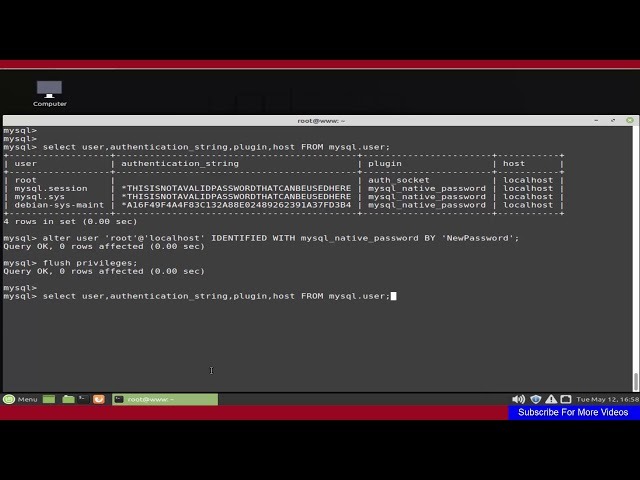 mysql authenticated identity