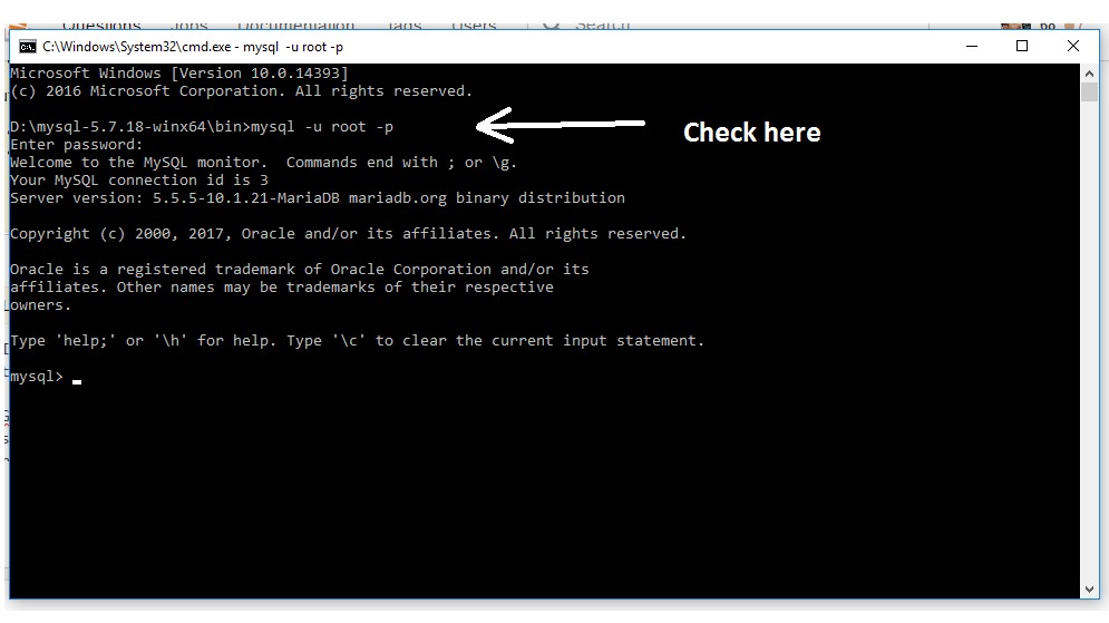 mysql terminal commands