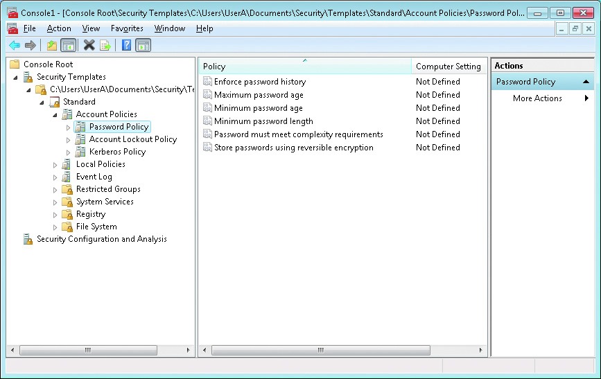 security settings testing