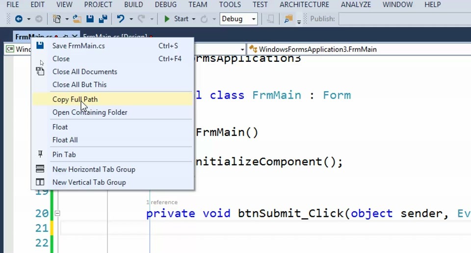 stored project paths