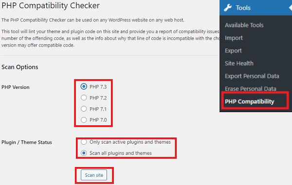 wordpress compatibility checks
